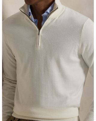 Cotton Quarter Zip Mockneck Sweater