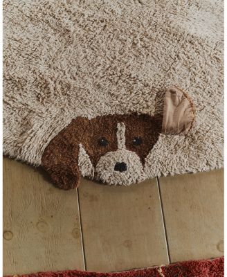 Lorena Canals Wouf Wouf Washable Rug Dogs 4'7"x4'7" Round Area Rug