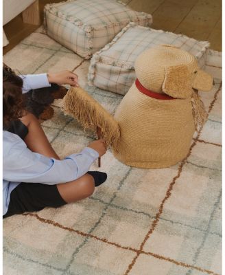 Lorena Canals Wouf Wouf Washable Rug Tartan Blue Sage 4'7"x6'3" Area Rug