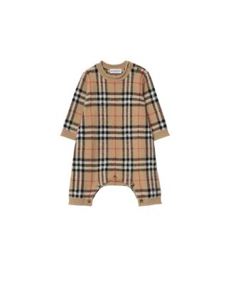  Burberr Check Wool Cashmere Jumpsuit - Baby