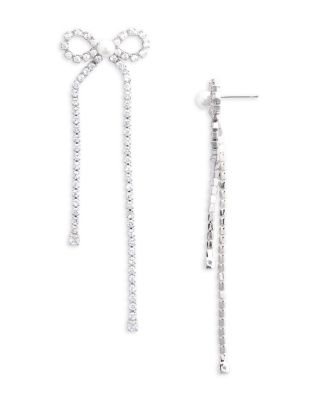 Crystal Bow Drop Earrings