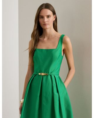 Belted Faille Cocktail Dress