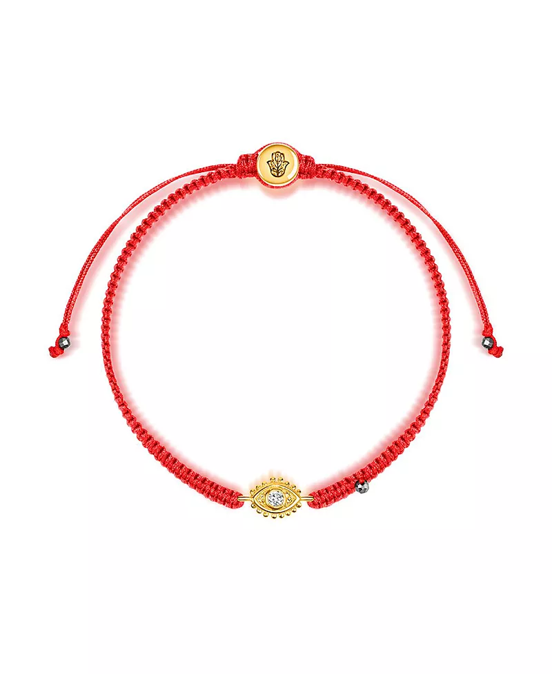 Karma and Luck Powerful Protection - Hematite Gold Evil Eye Red String Bracelet