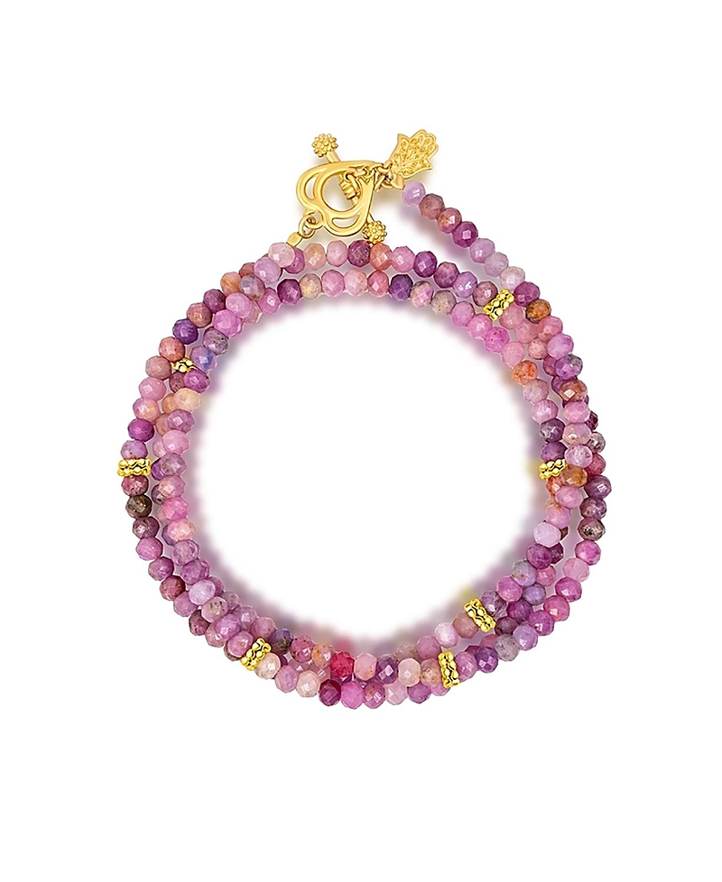 Karma and Luck Bold Love Ruby Heart Wrap Bracelet