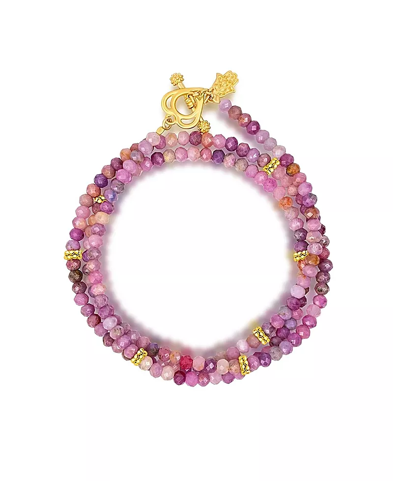Karma and Luck Bold Love Ruby Heart Wrap Bracelet