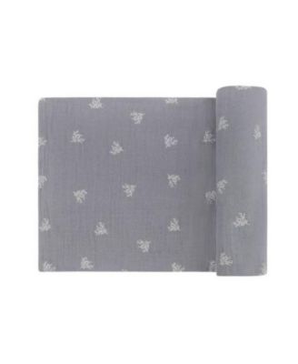 Unisex Velour Leaf Pattern Collection Muslin Swaddle -Baby