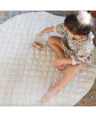 Unisex Stone Washed Linen Quilted Playmat - Baby