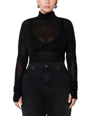  Eloise Sheer Turtleneck Top