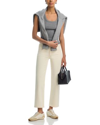 Harlow Low Rise Straight Ankle Jeans in Ecru