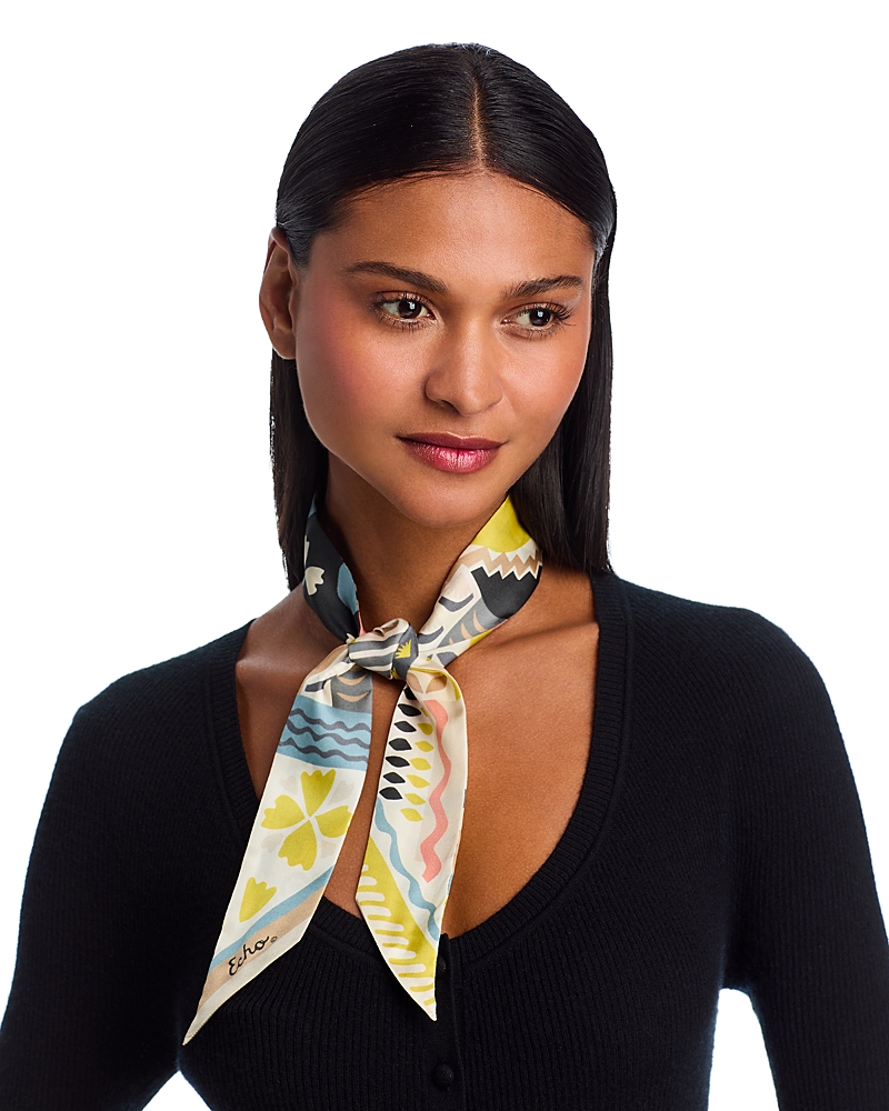 Echo Coastal Collage Silk Ribbon Scarf
