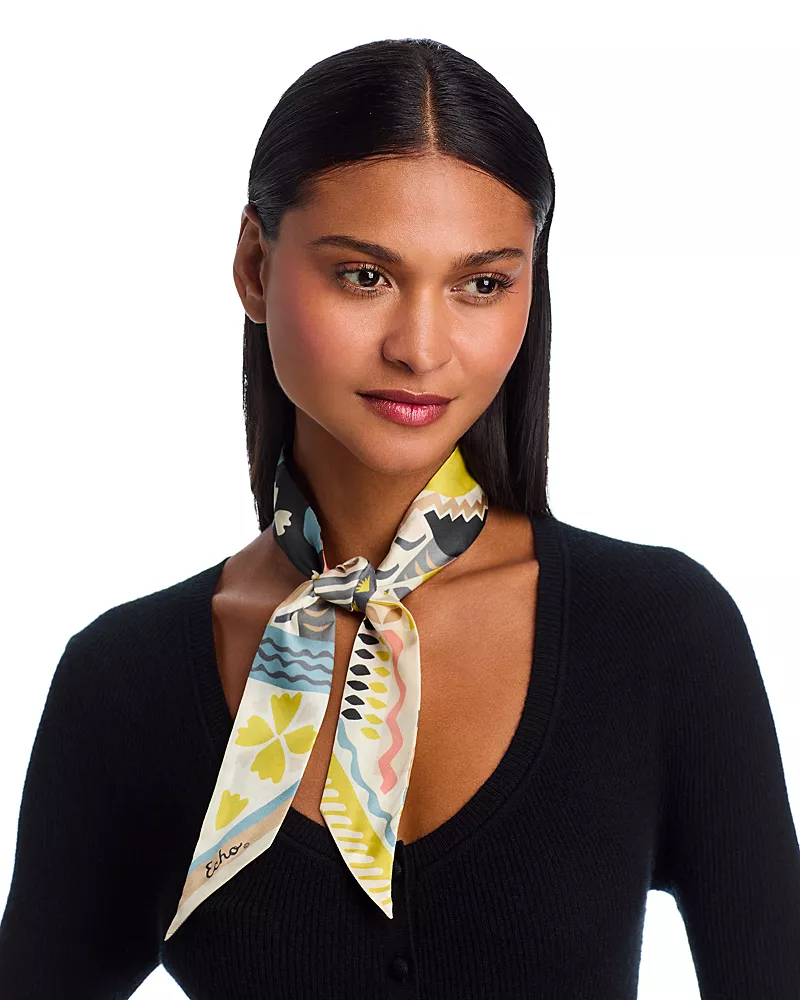 Echo Coastal Collage Silk Ribbon Scarf
