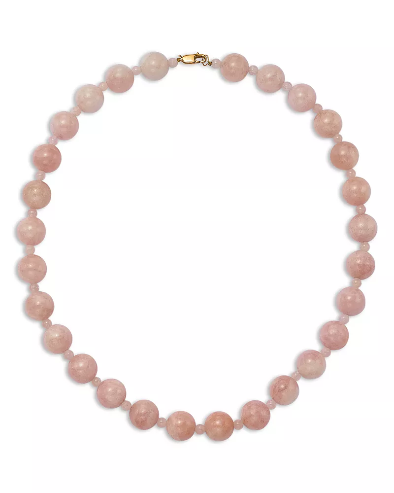 Bloomingdale's Fine Collection Pink Morganite Beaded Collar Necklace in 14K Yellow Gold, 18
