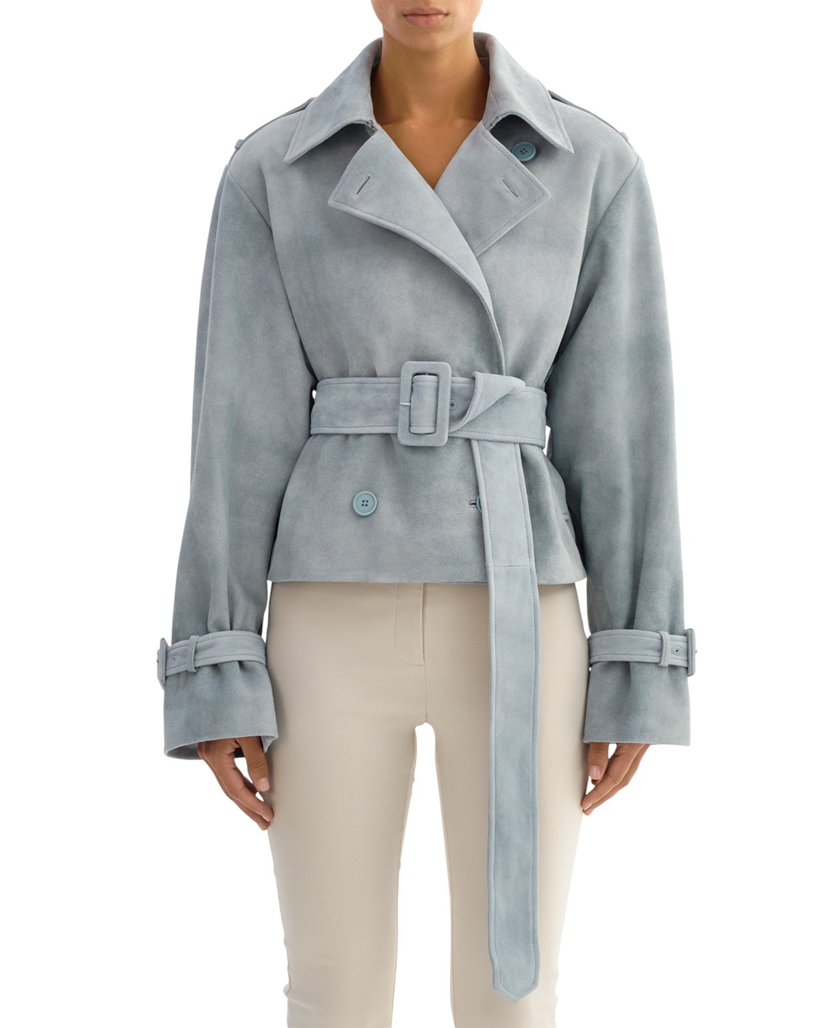 Dhana Suede Short Trench Coat