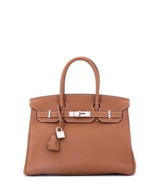 Birkin 30 Handbag Brown Togo with Palladium Hardware