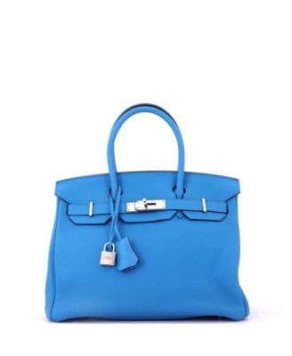 Birkin 30 Handbag Blue Togo with Palladium Hardware