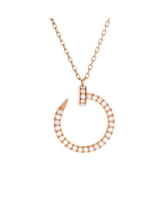  Juste un Clou Pendant Necklace 18K Rose Gold and Pave Diamonds, 15.25 - 15.75"
