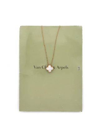  Vintage Alhambra Pendant Necklace 18K Gold and Mother of Pearl, 14.5 - 16.25"