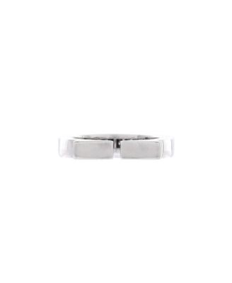  Flat C Ring 18K White Gold with Diamonds