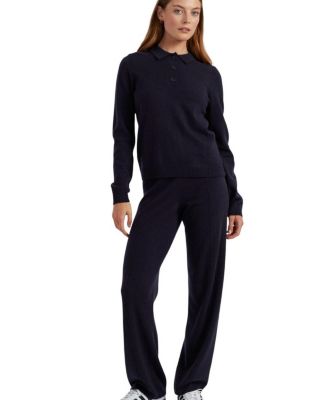  Women's Wool Cashmere Polo Sweater