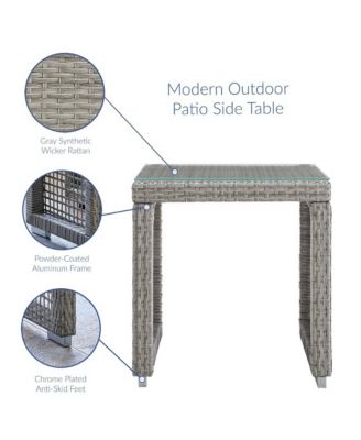  Aura Outdoor Patio Wicker Rattan Side Table