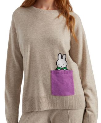  Women's Wool Cashmere Miffy Peek Pocket Sweater