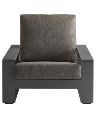 Lirienne Outdoor Patio Aluminum Faux Wood Armchairs, Set of 2