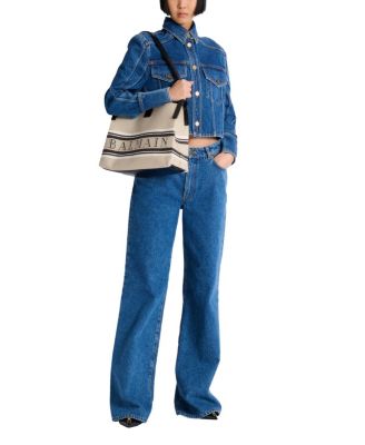  Small Release Shopper Bag in Canvas and Calfskin