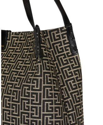  Medium Release Shopper Bag in Monogram Jacquard and Calfskin Leather