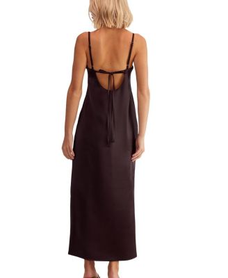Satin Square Neck Maxi Slip Dress