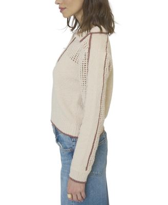  Women's Carla Mesh Yoke Polo Sweater