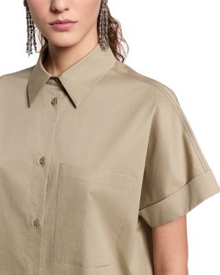 Cuffed Sleeve Camp Shirt