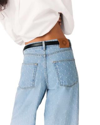 Textured Balloon Jeans in Blue Sky