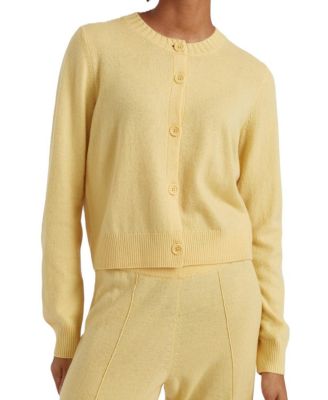  Women's Wool Cashmere Blend Crew Neck Cropped Cardigan