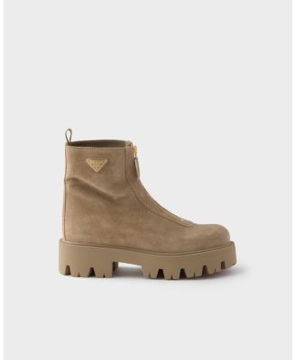 Women's Suede Booties with Zip