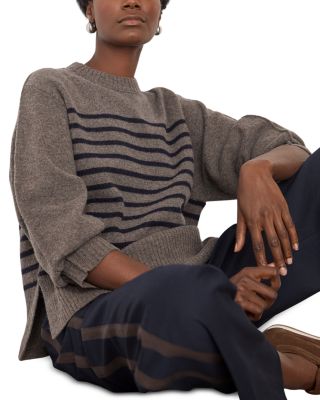 Wool Stripe Crewneck Sweater