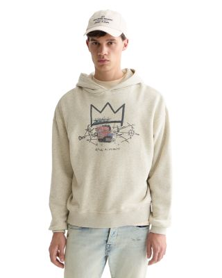 Basquiat Washed Artwork Relaxed Fit Hoodie