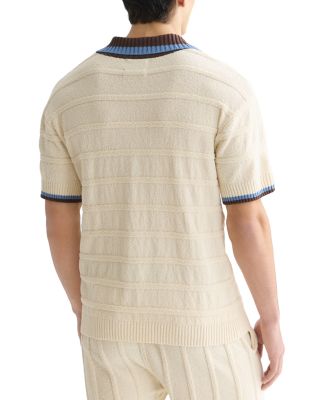 Structured Knitted Loose Fit Polo Shirt