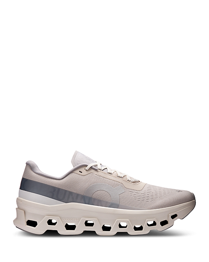 On Men's Cloudmonster Sneakers in Pearl Ivory