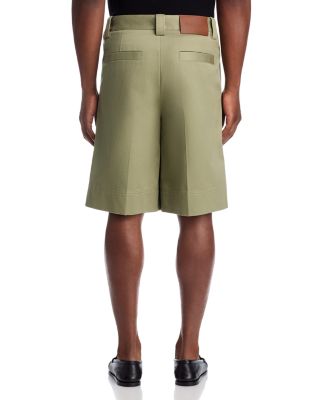 Relaxed Fit Pleated Chino Shorts