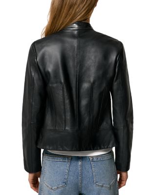 Petite Allie Leather Biker Jacket 