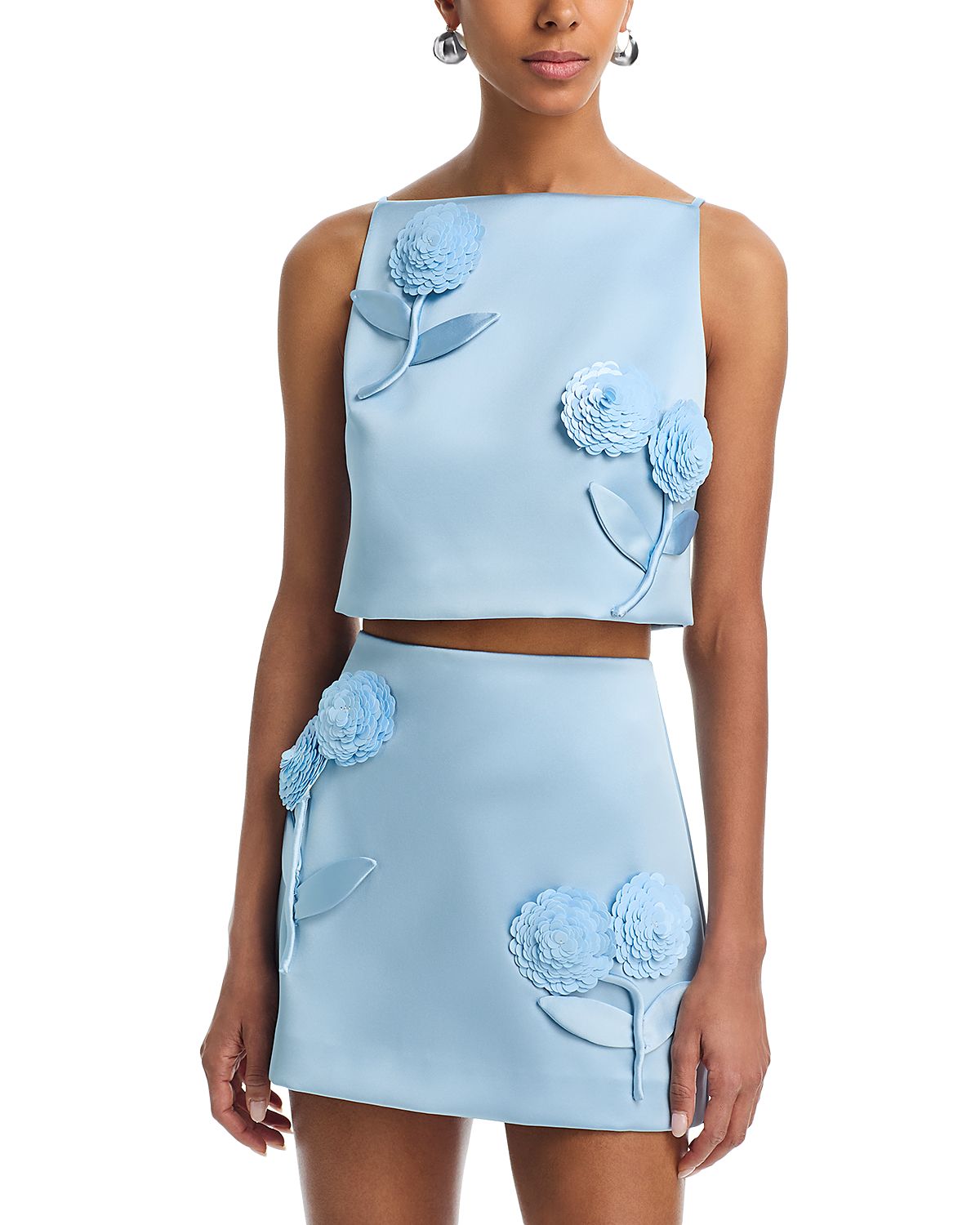 Self-Portrait Sequin Flower Top
