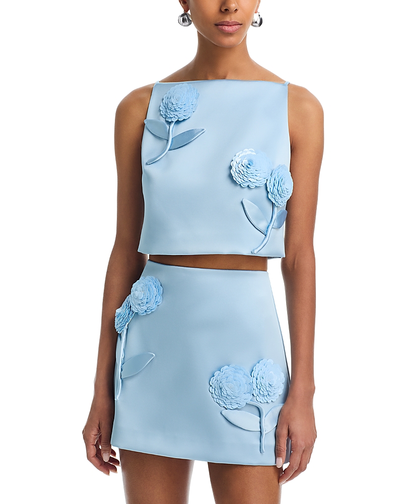 Self-Portrait Sequin Flower Top
