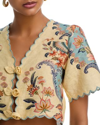 Boho Beauty Cropped Linen Top