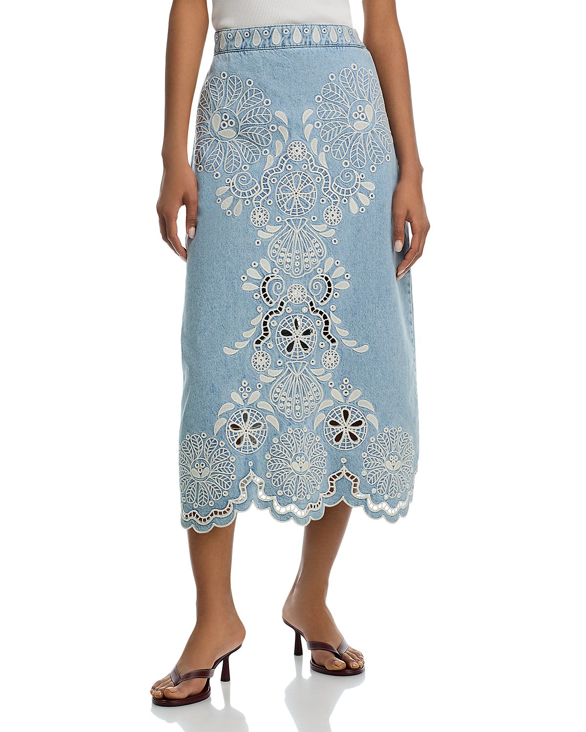 Farm Rio Denim Richelieux Midi Ski