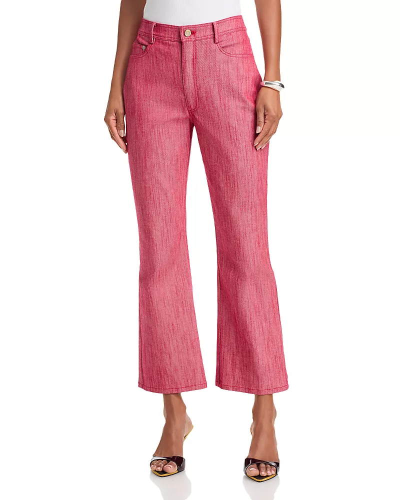 Cinq a Sept Colored Denim Stevie High Rise Ankle Jeans in Chilli Pepper