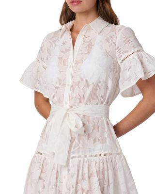 Ruffle Mini Shirtdress Cover Up
