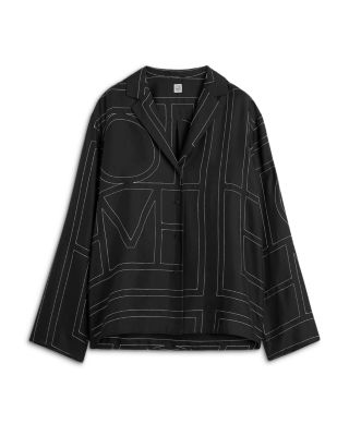 Monogram Silk Pajama Top