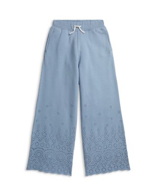 Girls' Eyelet French Terry Wide Leg Sweatpants - Big Kid