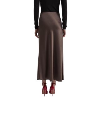 Aubree Satin Midi Skirt