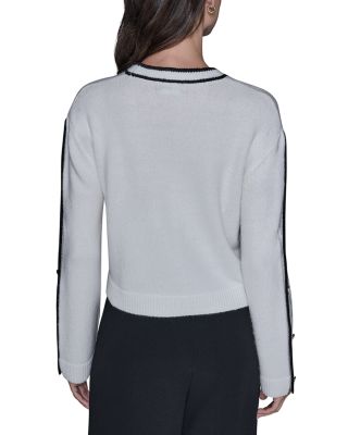 Striped Sleeve Crewneck Sweater